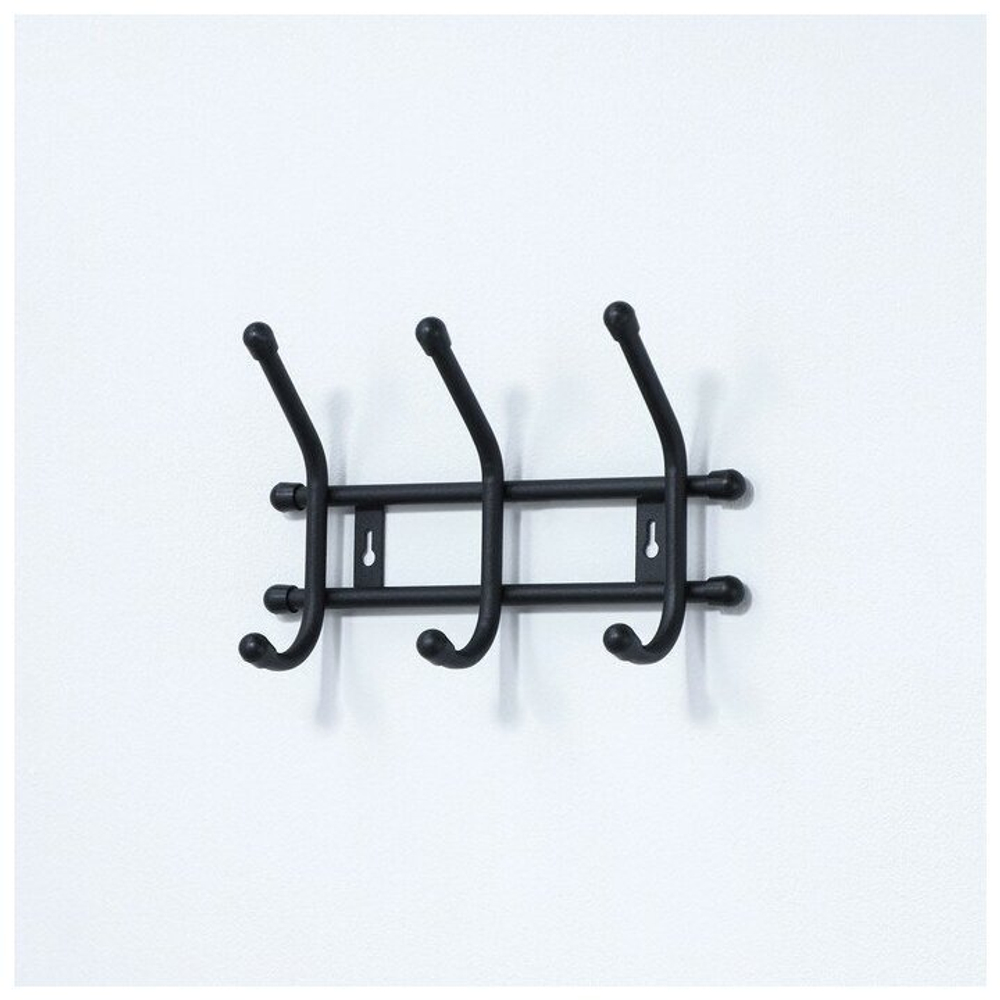 ВЕШАЛКА НАСТЕННАЯ УЮТ 3 КРЮЧКА ЧЕРНЫЙ ВНУ32