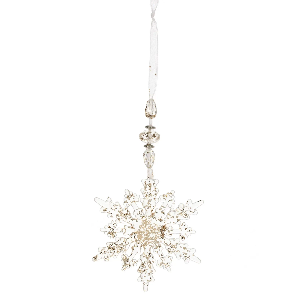 Подвеска «Ажурная снежинка» 16 см, Золото
