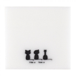 Прозрачные стикеры для заметок с клеевым краем, Alingar, 75 х 75 мм, 50 л., покрытие starlight touch, "Three CATS", зеленый, водонепрониц., европодвес