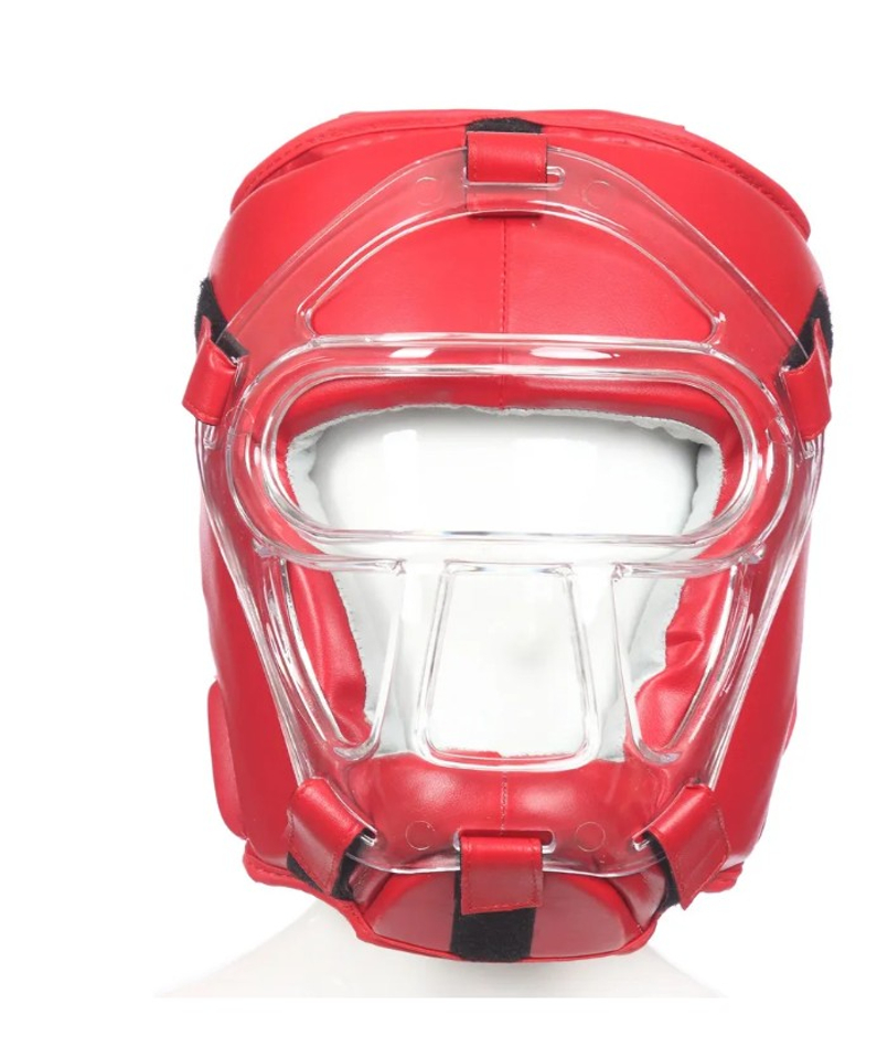 Шлем для всестилевого каратэ со съемной маской (красный)