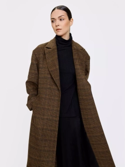 Пальто-халат в клетку ola ola OLA OLA