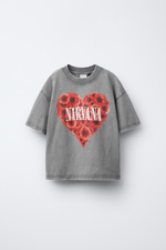 Футболка с принтом nirvana ® и стразами