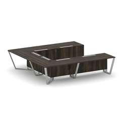 Steel Meet Стол переговорный П-образный KD-PR.B.SP-11P Дуб Мали/Металл Серый 3200*3200*750