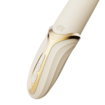 Бежевый вибростимулятор 22см с имитацией оральных ласк и функцией нагрева Zalo Eve Oral Pleasure Vibrator Ivory White