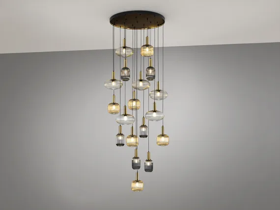 Люстра Norma 18L черный / латунь DIM