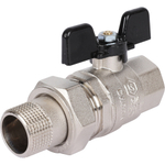 Кран шаровой STOUT полнопроходной 3/4" с американкой (бабочка)