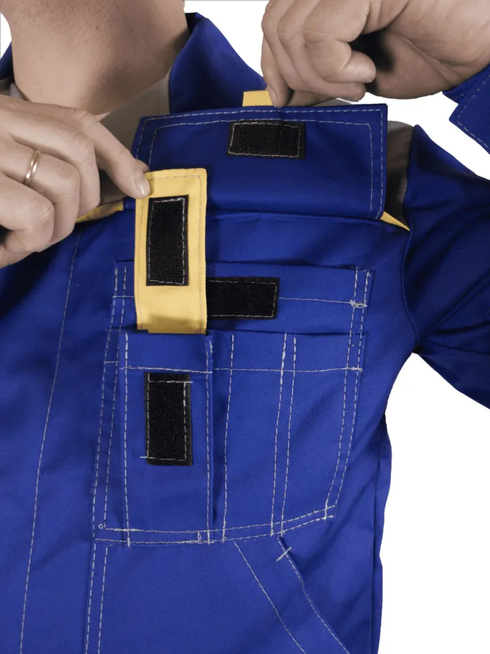 Костюм мужской летний «ДНЕПР» (куртка+полукомбинезон) цв.васильковый/светло-серый