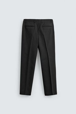 ZARA X AARON LEVINE БРЮКИ-СМОКИНГ ИЗ ШЕРСТИ, ЧЕРНЫЙ