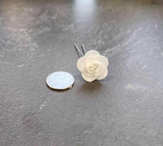 Набор шпилек "Розочки мини" латекс, 5 шт, белые