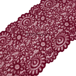 Кружево эластичное бордовое 20 см