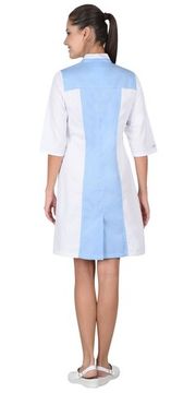 Халат женский "Сириус-Николь" (белый/голубой)