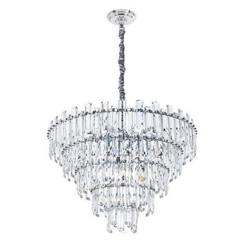 Подвесная хрустальная люстра 16*Е14 3511/02 LM-16 хром Rosie Divinare