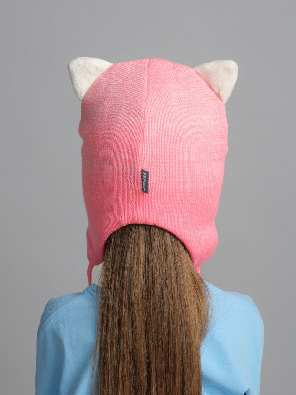 Шапка зимняя вязаная (Фламинго меланж) КИС*