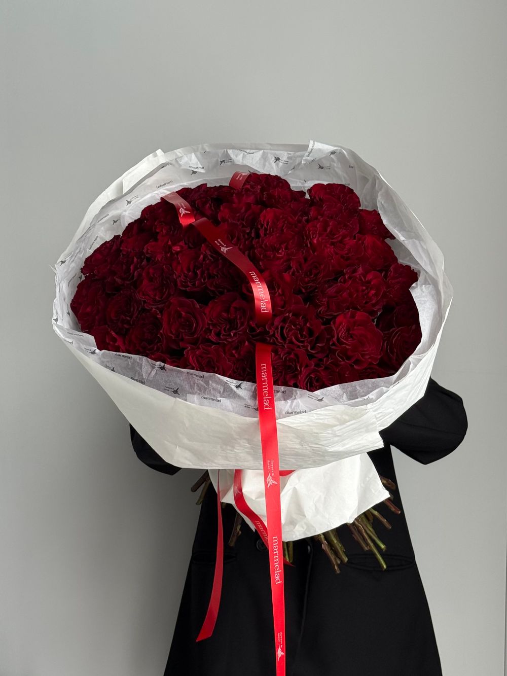 Букет из красной розы ХЕРТС 51 шт