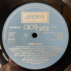 Винтажная виниловая пластинка LP Ray Charles and Cleo Laine, Porgy and Bess (Англия 1976)