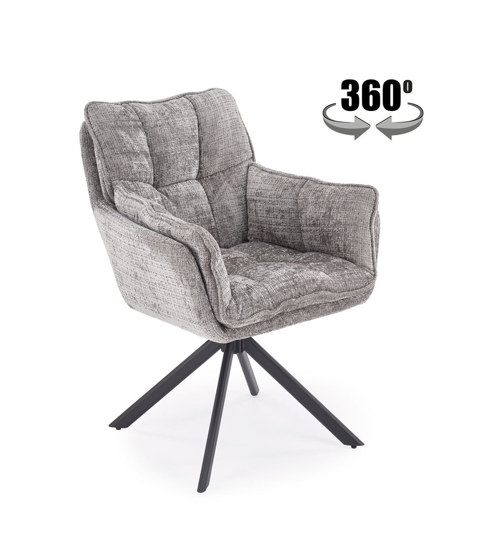 Стул HALMAR K597 серый/черный, поворотный