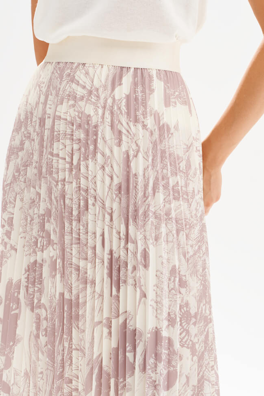 4942 Юбка женская (кофейно-молочный принт)