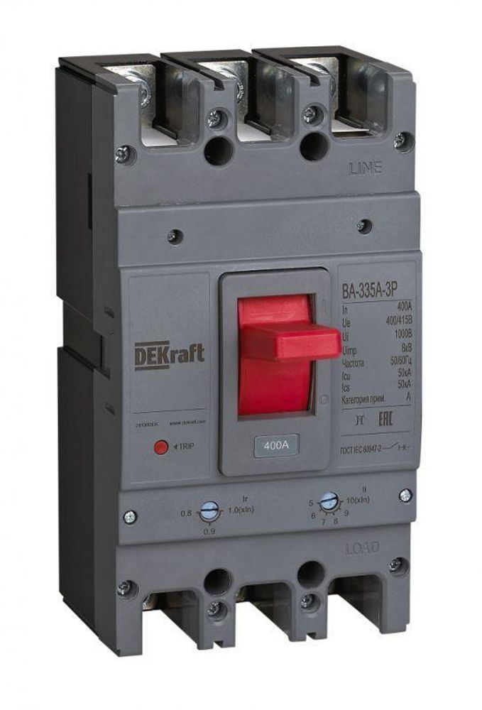 Выключатель автоматический 3п 500А 50кА ВА-335А DEKraft 28135DEK Выключатель автоматический 3п 500А 50кА ВА-335А DEKraft 28135DEK