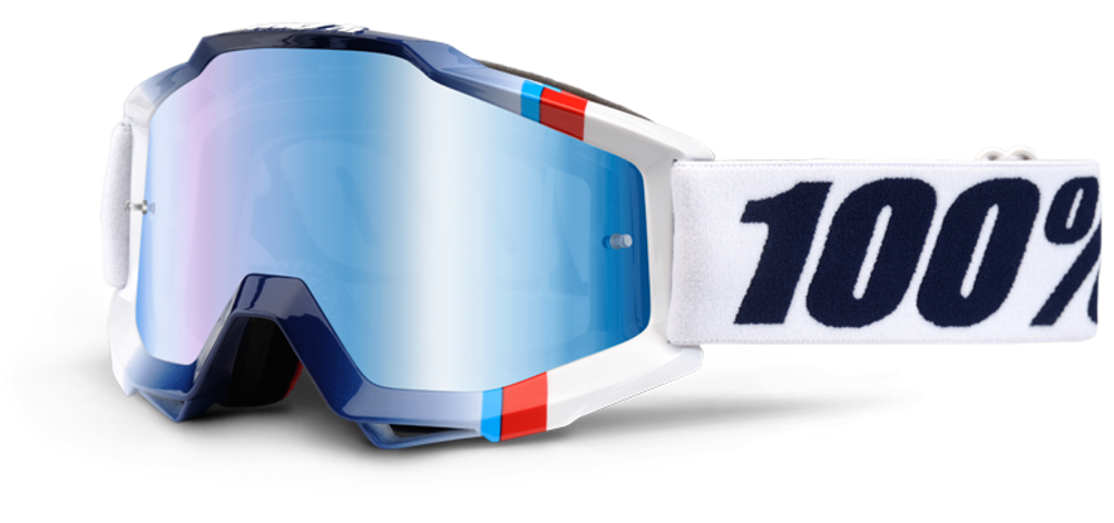 Очки 100% Accuri White Chrystal / Mirror Blue Lens (50210-120-02)