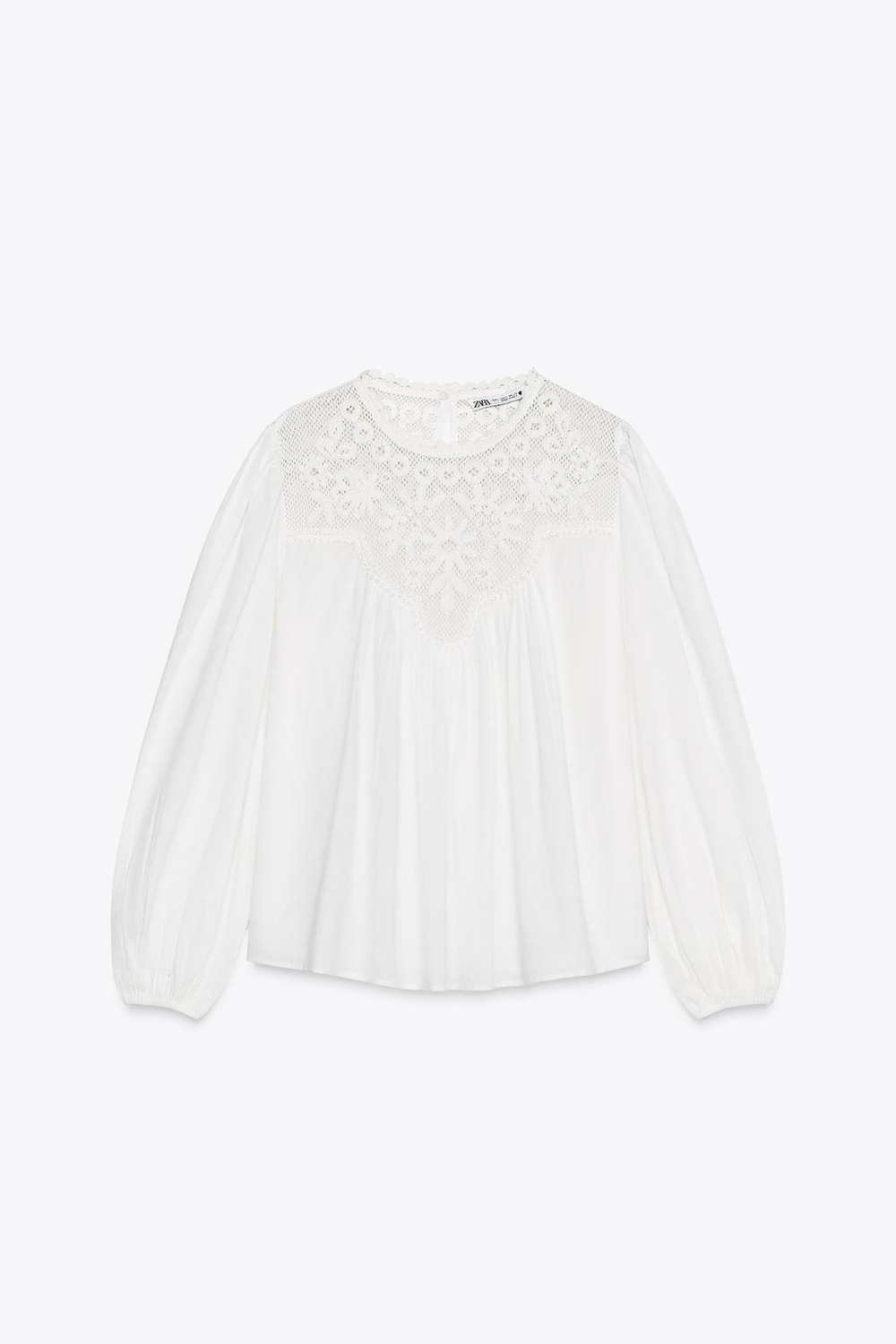 Топ из сетчатой ткани с контрастными деталями — zw collection