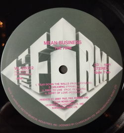 Винтажная виниловая пластинка LP The Firm Mean Business (Japan 1986) (No Obi)