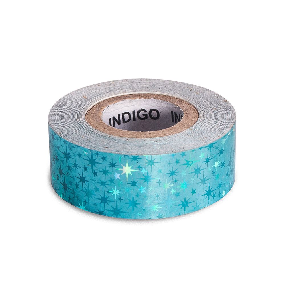 Обмотка для гимнастического обруча INDIGO Stars IN380-LB, 20мм*14м, голубой