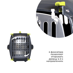 Клиппер-переноска ZOOSET с прозрачной дверцей и ремнем - S (42х29х29,5 см) - серый/желтый