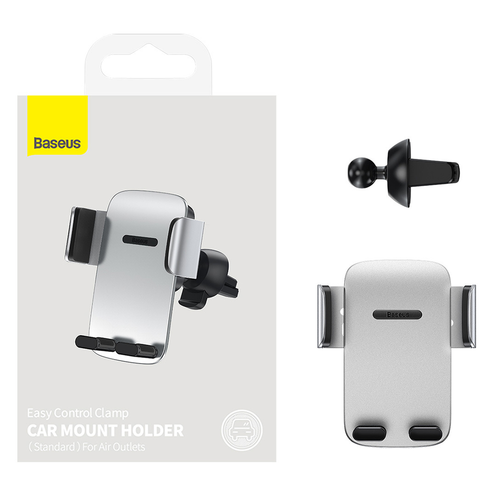 Автомобильный держатель Baseus Easy Control Clamp Car Mount Holder (На воздуховод) - Silver