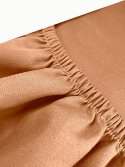 Простынь на резинке Полисатин Simple House "Золотая охра" 160x200 см