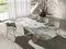 Овальный раздвижной обеденный стол 1154 из керамики в отделке под мрамор