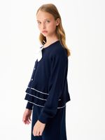 Кардиган для девочки 1165 сине-белый