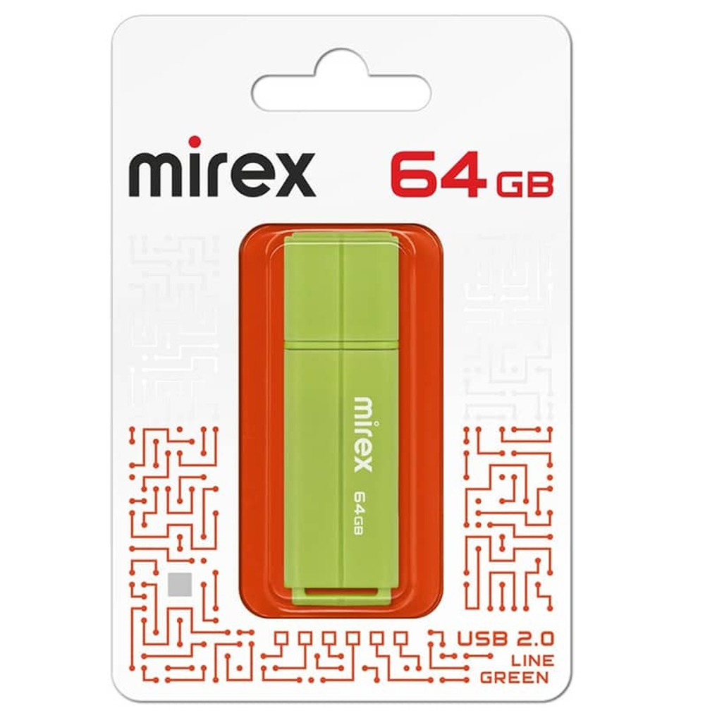 USB карта памяти 64ГБ Mirex Line Green (13600-FMULGN64)