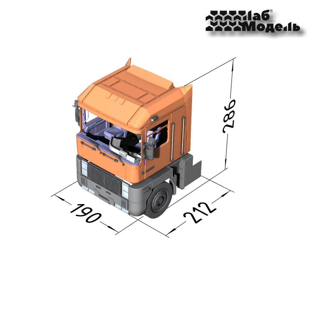 Кабина Renault Magnum (версия 1990г). Масштаб 1:14