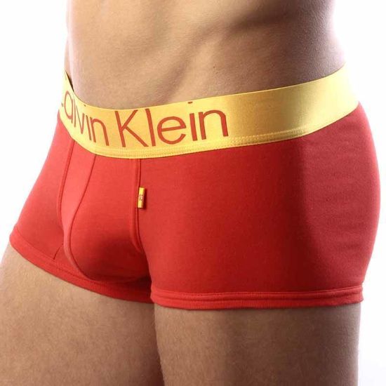 Мужские трусы боксеры Calvin Klein Spain Красные с золотой резинкой Испания