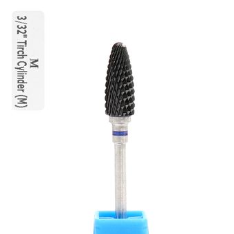 Фреза черная керамическая кукуруза для фрезера с синей насечкой, M 3-32* Tirch Cylinder (M)