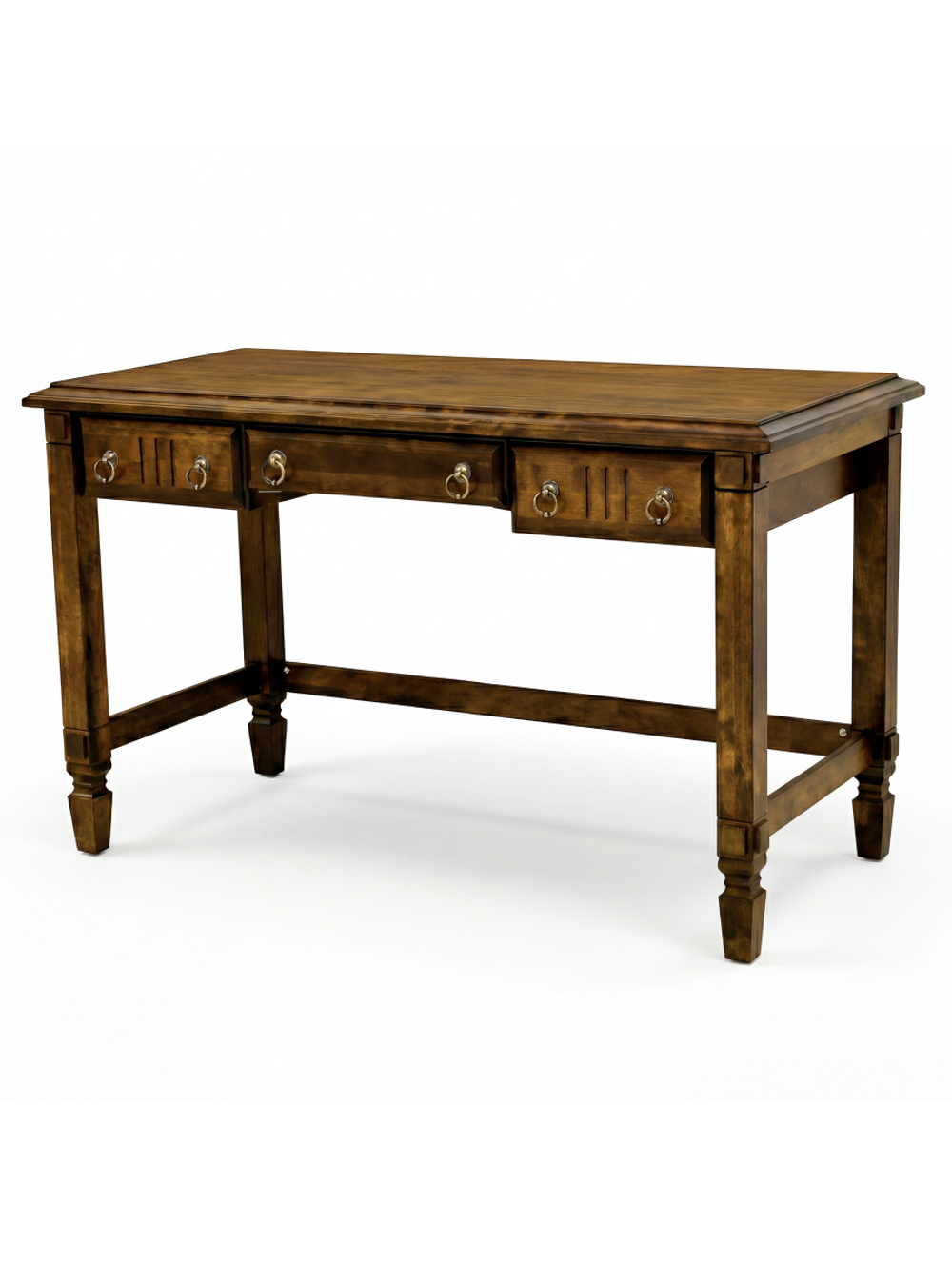 Стол письменный, 140х65х84, Джоли, компьютерный, с ящиками, массив березы, макиато, MAKOSA