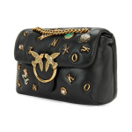 Сумка Pinko Puff Summer Limited Badge Wide Shoulder Strap Sheepskin Swallow Bag Shoulder Messenger Bag Mini Black Gold, 1P226J-Y72L-Z99