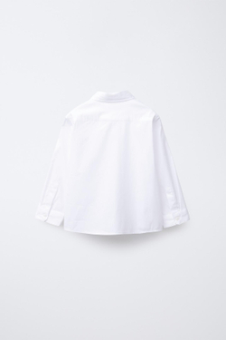 ZARA РУБАШКА ИЗ ЭЛАСТИЧНОЙ ТКАНИ, БЕЛЫЙ