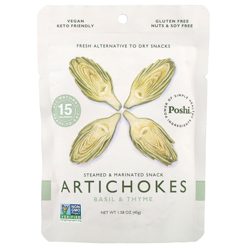 Poshi, артишоки, с базиликом и чабрецом, 45 г (1,58 унции)