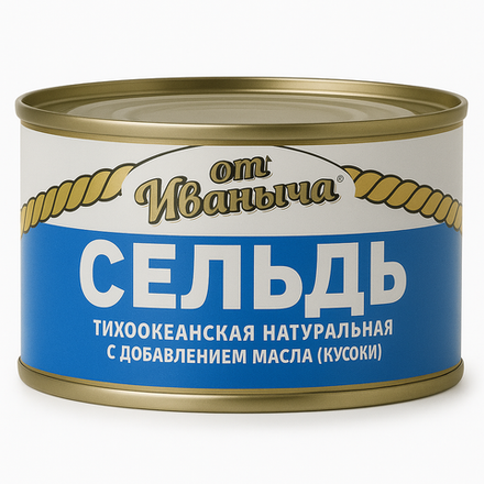 Сельдь в масле куски От Иваныча 250 гр