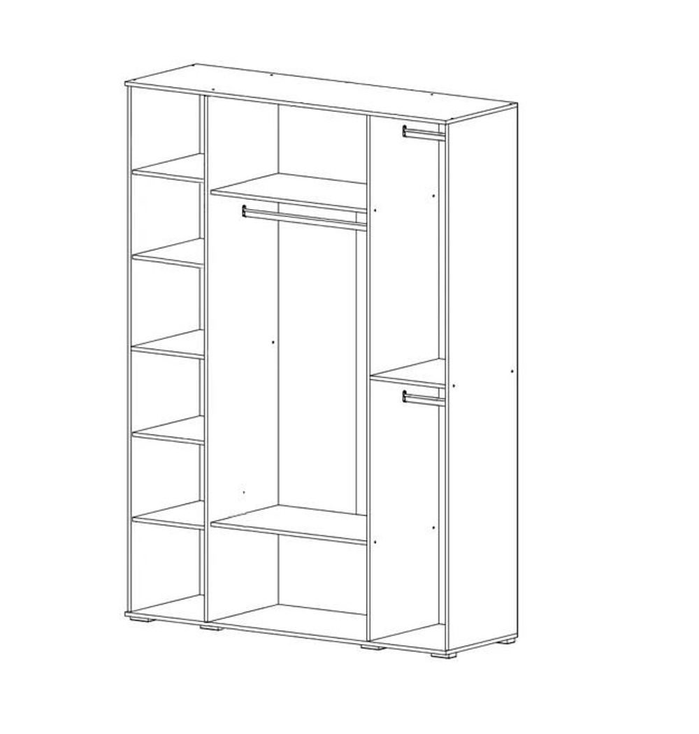 Шкаф 4-х дверный Норд белый глянец