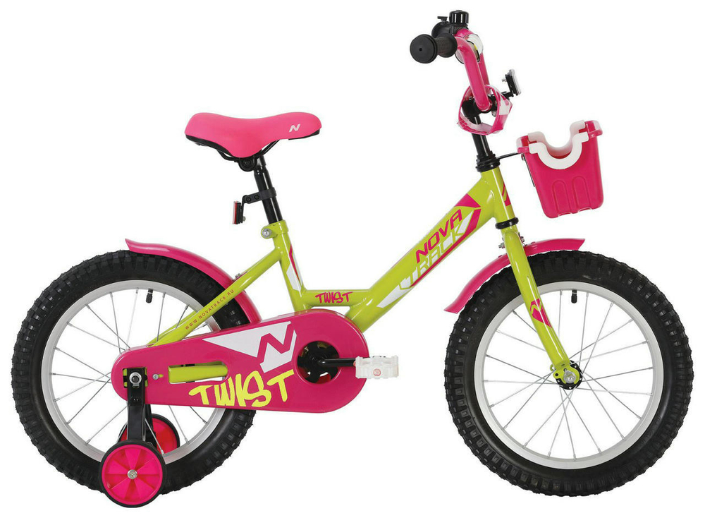 Детский велосипед Novatrack Twist 18" с корзинкой (2020)