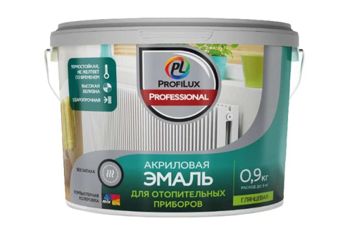 Эмаль для радиаторов акриловая Profilux Professional глянцевая белая