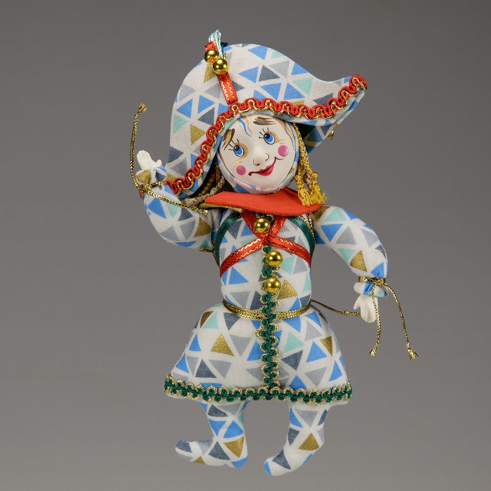 Ёлочная игрушка Арлекин в треуголке
