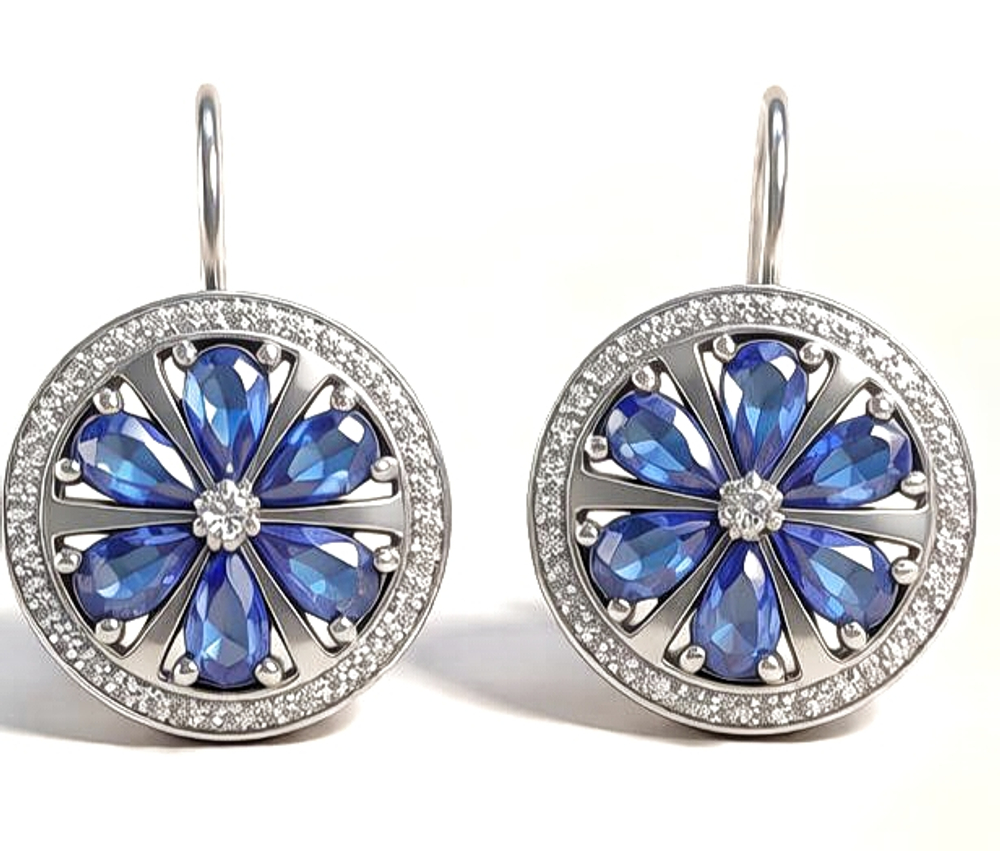 Ювелирные серьги из серебра 925 пробы