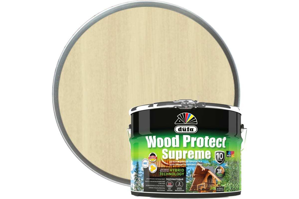 Пропитка декоративная для защиты древесины Dufa Wood Protect Supreme бесцветная