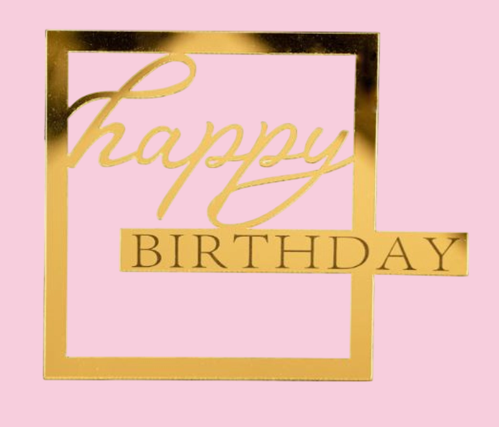 Топпер боковой "Happy Birthday 12", цвет золото