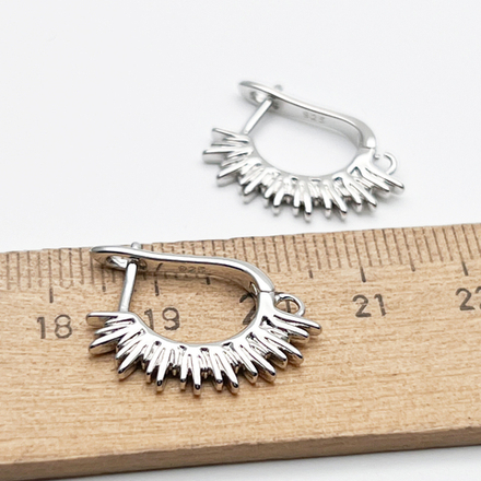 Ювелирные швензы с родиевым покрытием, размер 22*6*1,8 мм, цена за пару