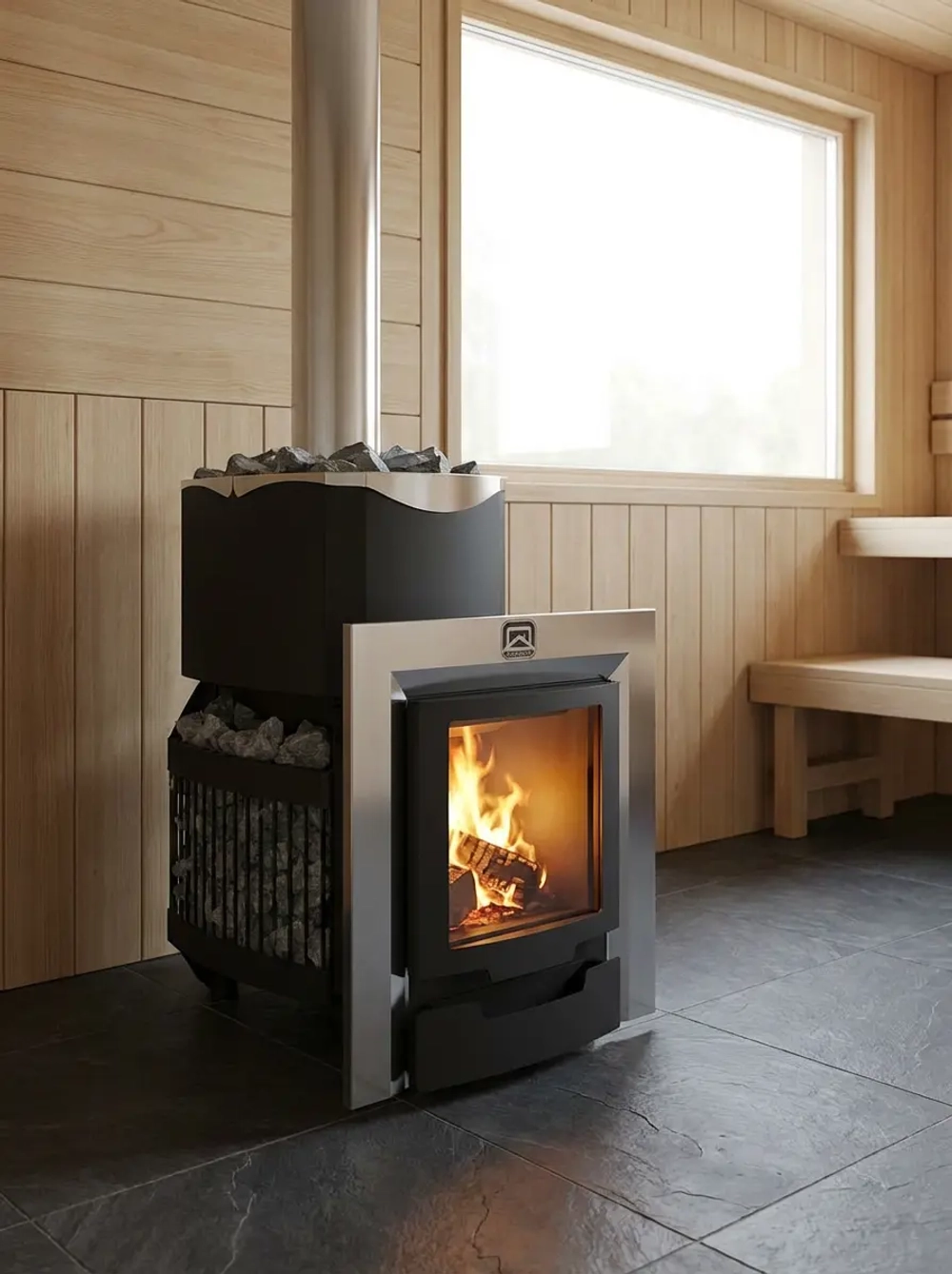 Печь для бани Русь-сетка 25 Л Панорама