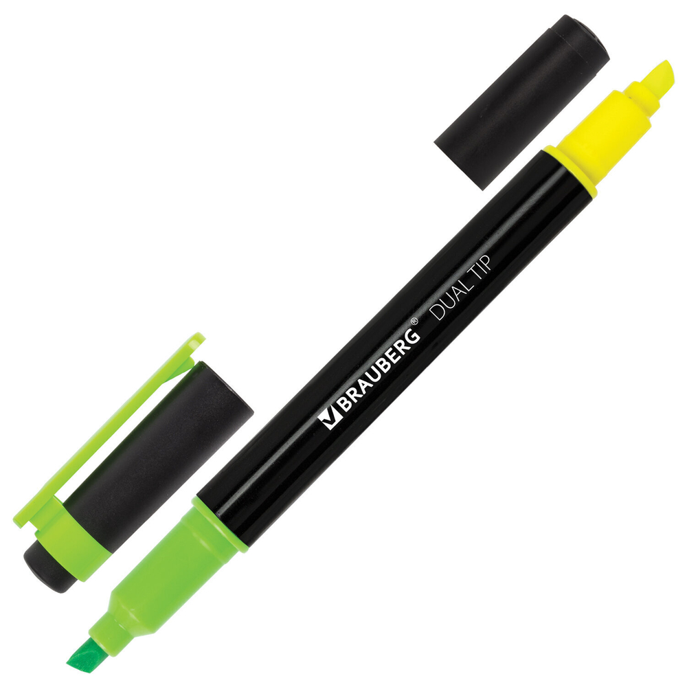набор текстовыделителей двусторонних BRAUBERG DUAL TIP 4 шт. ассорти линия 1-4 мм (4 штуки в упаковке)